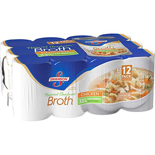 Swanson 100 Natural Goodness 33 Less Sodium Chicken Broth  12 Cans 145 oz