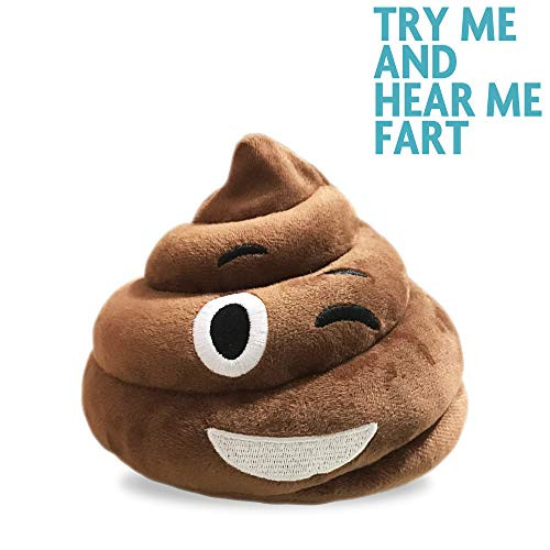 Poop Emoji Stuffed Dog Toy   More fart realistic sounds than any other poop emoji  Bigger size 6x6 inchesJust Squeeze Wink n Fart and Hear Him Fart loudly  Fun Dog Toy  Fun Kid  Teen Toy