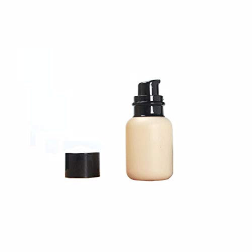 1Pcs 50ml17oz Empty Refillable Glass Pump Press Bottle Lotion Dispenser with Black Pump Top Portable Travel Sample Packing Containers Jar for Lotion Cream Emulsion Essence Foundation Essential Oil