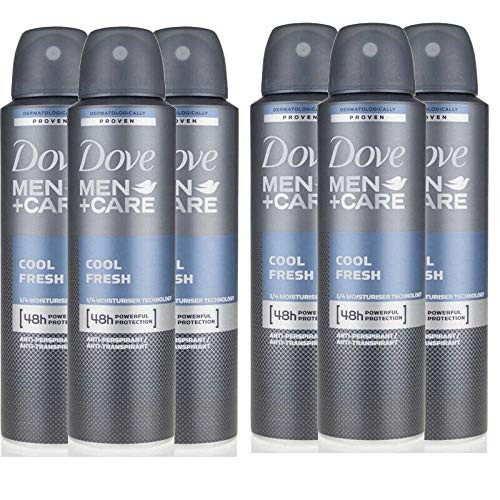 6 Pack Dove Men  Care Cool Fresh 48 HR Antiperspirant Spray for Men 150ml