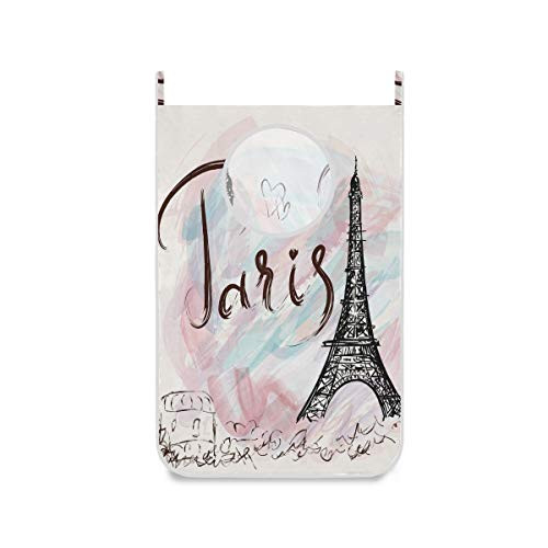 Paris Eiffel Tower Hanging Laundry Hamper Bag Dirty Clothes BagOver The Door Cloth Basket with Hooks for Bathroom Bedroom Storage Space Saving Wall College Closet Behind Doors Paris Eiffel Tower Hanging Laundry Hamper Bag Dirty Clothes BagOver The Door Cloth Basket with Hooks for Bathroom Bedroom Storage Space Saving Wall College Closet Behind Doors