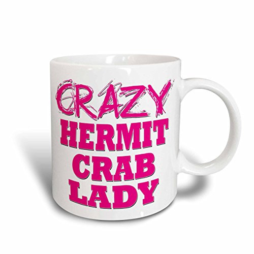 3dRose mug_175104_1 Crazy Hermit Crab Lady Ceramic Mug, 11-Ounce