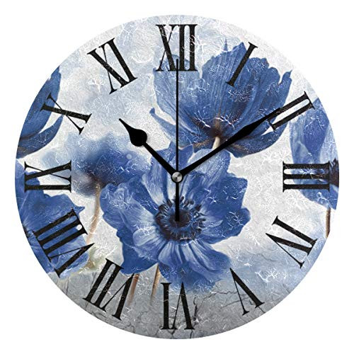Tarity Blue Flowers Wall Clocks Battery Operated Silent Non Ticking Modern Round Wall Clock Decor for Bedrooms Kitchen Living Room Classroom Office Farmhouse Tarity Blue Flowers Wall Clocks Battery Operated Silent Non Ticking Modern Round Wall Clock Decor for Bedrooms Kitchen Living Room Classroom Office Farmhouse