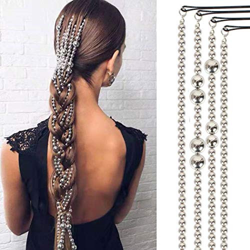 Campsis Beaded Tassel Hair Extension Chains Silver Multi Strand Ponytail Hair Piece Party Wedding Nightclub Prom Hair Accessories for Women and Girls Campsis Beaded Tassel Hair Extension Chains Silver Multi Strand Ponytail Hair Piece Party Wedding Nightclub Prom Hair Accessories for Women and Girls