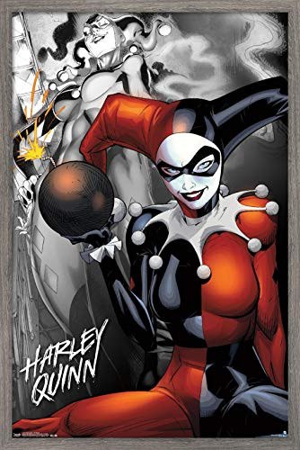 Trends International DC Comics  Harley Quinn  The Bomb 22375 x 34 Barnwood Framed Version