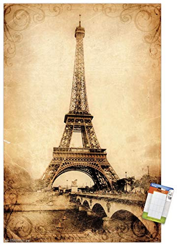 Trends International Poster Mount Eiffel TowerRustic 22375 x 34 Poster  Mount Bundle