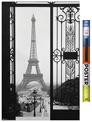 Trends International Eiffel TowerGate View Wall Poster 22375 x 34 Premium Poster  Clip Bundle