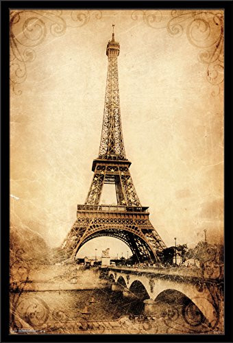 Trends International Eiffel TowerRustic 22375 x 34 Black Framed Version