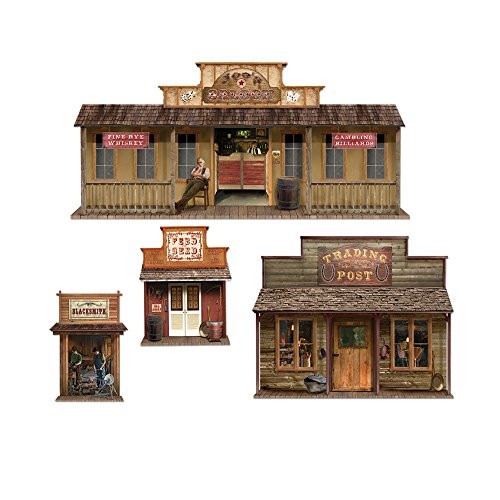 Beistle Home Decorative Seasonal Party Accessory Western Wild West Town Props Insta Theme 24"-5' 5" (4 Ct)