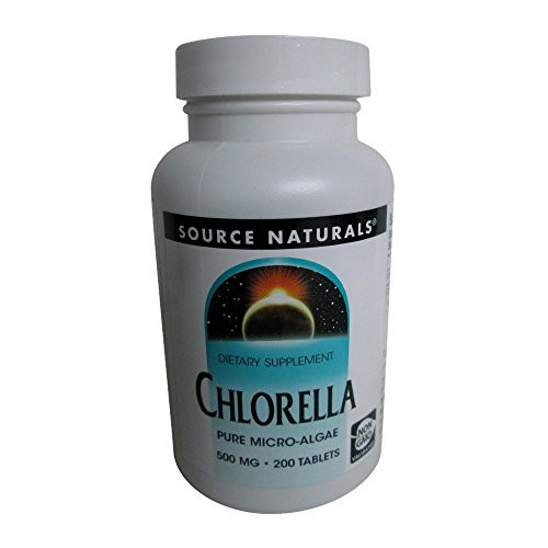 Source Naturals Broken Cell Wall Chlorella Pure MicroAlgae 500mg 200 Tablets Pack of 2
