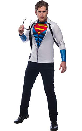 Rubies Mens DC Comics Photo Real SupermanClark Kent Costume Top As Shown ExtraLarge