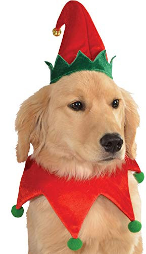 Rubies Christmas Pet Costume Medium to Large Elf Hat with Bell