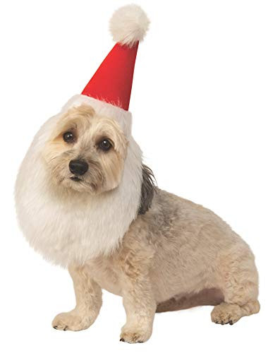 Rubies Christmas Pet Costume Medium to Large Santa Claus Hat and Beard