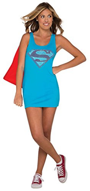 Rubies DC Comics Justice League Superhero Style Teen Dress with Cape Rhinestone Supergirl Blue Small Costume Rubies DC Comics Justice League Superhero Style Teen Dress with Cape Rhinestone Supergirl Blue Small Costume