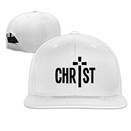 Christian Jesus Cross 2 Snapback Hats Adjustable Casual Flat Bill Baseball Cap Womens White