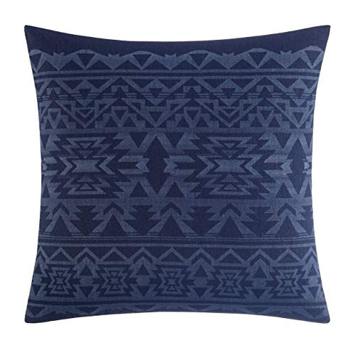 Eddie Bauer  Crescent Lake Collection  100 Cotton Aztec Design Decorative Throw PillowSham Zipper Closure Easy Care Machine Washable 20 x 20 Blue
