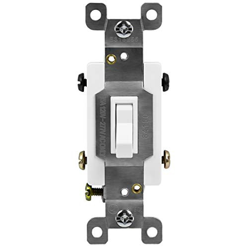 ENERLITES 4Way Toggle Light Switch Three or Four Way PushIn and Side Wiring Copper Wire Only Grounding Screw Residential Grade 15A 125VAC 60HzUL Listed 84150W White