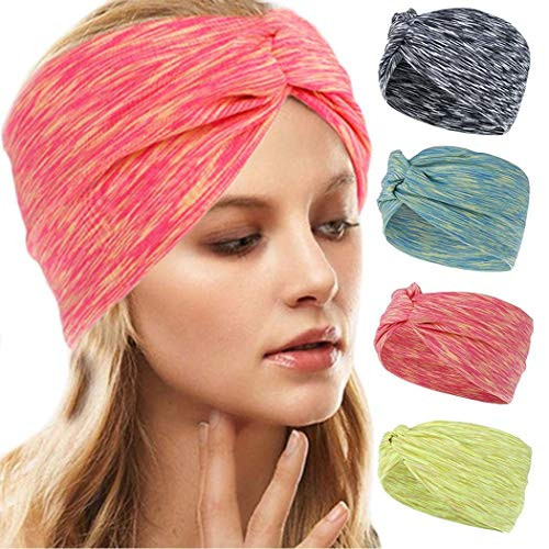 Asooll Women Headband Yoga Running Sport Athletic Travel Head Wrap Boho Knotted Headband Comfort Turban Criss Cross Twisted Head Wrap Fashion Cute Hair Bands for Women and GirlsPack of 4 Asooll Women Headband Yoga Running Sport Athletic Travel Head Wrap Boho Knotted Headband Comfort Turban Criss Cross Twisted Head Wrap Fashion Cute Hair Bands for Women and GirlsPack of 4