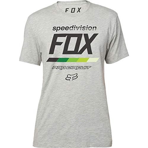 Fox Mens Pro Circuit Draftr Short Sleeve Premium Tee heather grey S