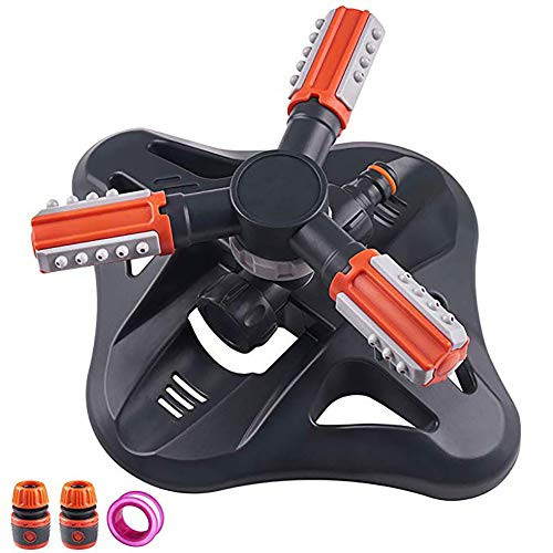 COZYSWAN Rotating Lawn Sprinkler Automatic 360°Rotation Irrigation Sprinkler Upgrade 36 Units Adjustable Spray Nozzles Sprinkler System for Garden Lawn Yard Black