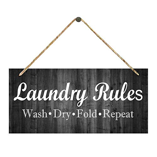 Rustic Laundry Rules Signs Wash Dry Fold Laundry SignsVintage Laundry Room SignsBathroom Laundry Room DecorGrey Wood Hanging Plaque