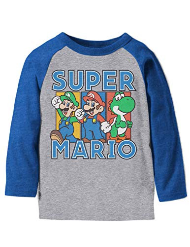 Jumping Beans Toddler Boys 2T5T Super Mario Team Graphic Tee 3T Heather Gray