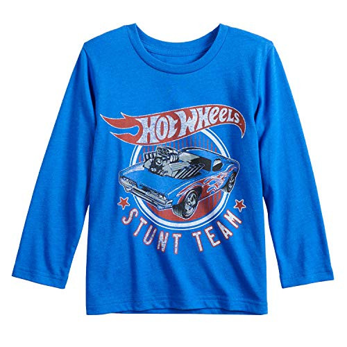 Jumping Beans Boys 412 Hot Wheels Stunt Team Graphic Tee Boys 7 Blue