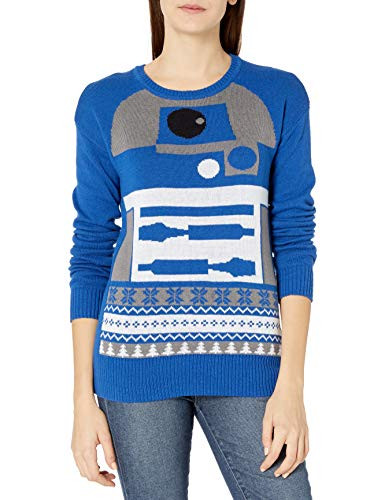 Star Wars Womens Ugly Christmas Sweater R2D2Blue Large