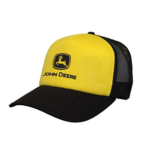 John Deere Foam Trucker Mesh Hat WBlack Logo Yellow YellowBlack One Size John Deere Foam Trucker Mesh Hat WBlack Logo Yellow YellowBlack One Size