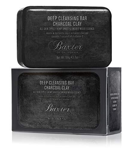 Baxter of California Deep Cleansing Body Soap Bar For Men  Charcoal Clay  All Skin Types  7 oz