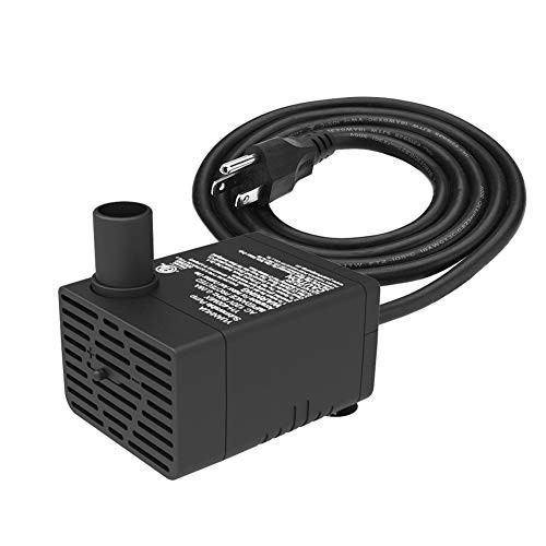 Submersible Water Pump 65ft Power Cord 100GPH Ultra Quiet Pump with Dry Burning Protection for Fountains Hydroponics Ponds Statuary Aquariums  More  