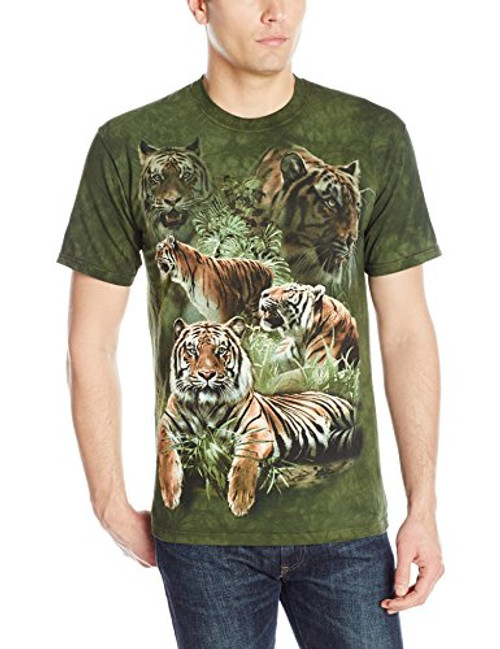 The Mountain Jungle Tigers Adult TShirt Green XL The Mountain Jungle Tigers Adult TShirt Green XL