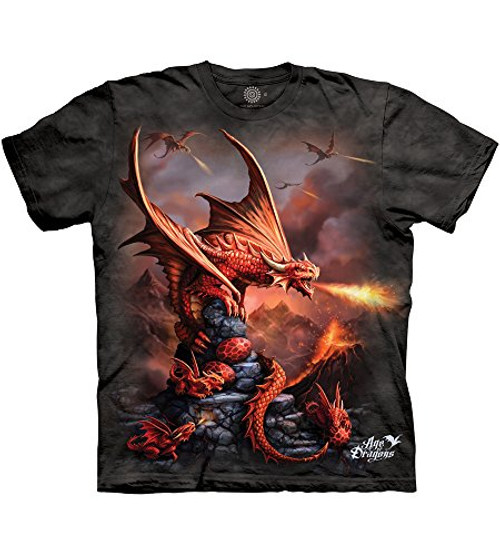 The Mountain Fire Dragon Adult TShirt Grey 3XL The Mountain Fire Dragon Adult TShirt Grey 3XL