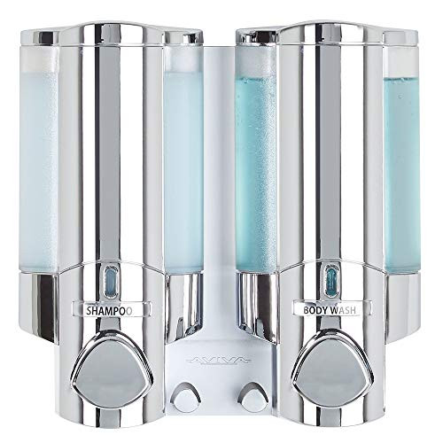 Better Living Products 762451 AVIVA Two Chamber Dispenser Chrome Better Living Products 762451 AVIVA Two Chamber Dispenser Chrome