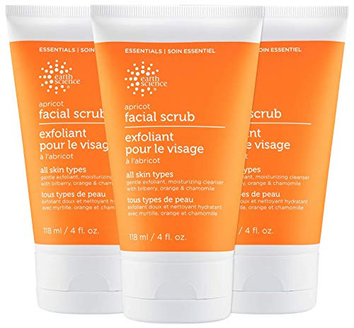 EARTH SCIENCE  Apricot Gentle Exfoliating Facial Scrub for All Skin Types 3 pk 4 oz