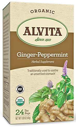 Alvita Organic GingerPeppermint Herbal Tea  Made with Premium Quality Organic Ginger Root And Peppermint Leaves And Spicy Flavor and Pleasant Aroma 24 Tea Bags