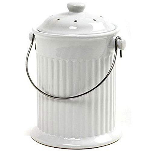 Norpro White  1 Gallon Ceramic Compost Keeper One Size