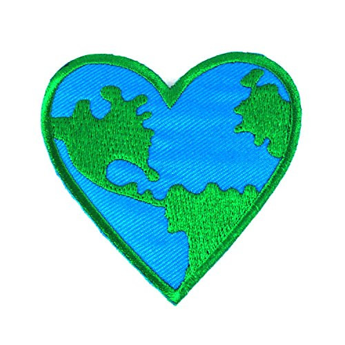 HHO Love Earth Peace Patch Embroidered DIY Patches Cute Applique Sew Iron on Kids Craft Patch for Bags Jackets Jeans Clothes