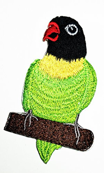 HHO Parrot Green Bird Red Mouth Embroidered Patch Embroidered DIY Patches Cute Applique Sew Iron on Kids Craft Patch for Bags Jackets Jeans Clothes