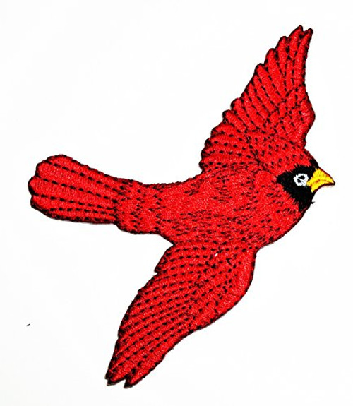 HHO Cardinal Red Bird Applique Embroidered Patch Parrot Red Bird Embroidered Cartoon Patch Embroidered DIY Patches Cute Applique Sew Iron on Kids Craft Patch for Bags Jackets Jeans Clothes