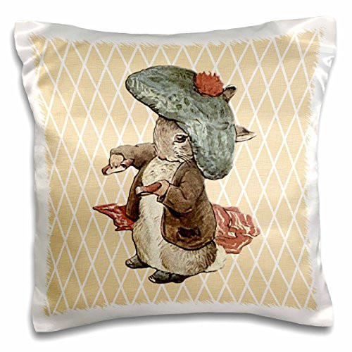 3D Rose Vintage Animals Art-Peter Rabbit Design Pillowcase, 16" x 16"