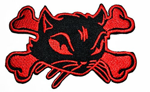 HHO Red Cat Halloween Patch Embroidered Patch Embroidered DIY Patches Cute Applique Sew Iron on Kids Craft Patch for Bags Jackets Jeans Clothes