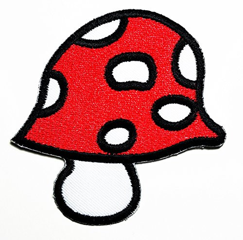 HHO Cute Pretty Mushroom Patch Embroidered DIY Patches Cute Applique Sew Iron on Kids Craft Patch for Bags Jackets Jeans Clothes
