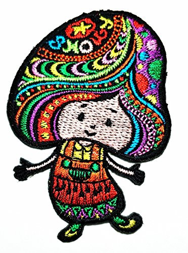 HHO Magic Mushroom Patch Embroidered DIY Patches Cute Applique Sew Iron on Kids Craft Patch for Bags Jackets Jeans Clothes