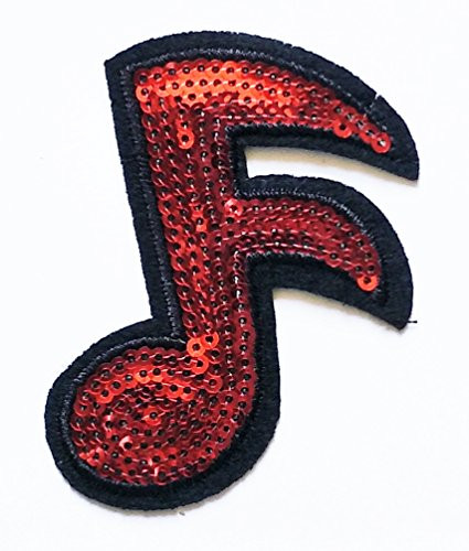 HHO Note Music Patch Iron On Embroidered Applique Patch Red Color Patch Cartoon Kids Patch Embroidered DIY Patches Cute Applique Sew Iron on Kids Craft Patch for Bags Jackets Jeans Clothes