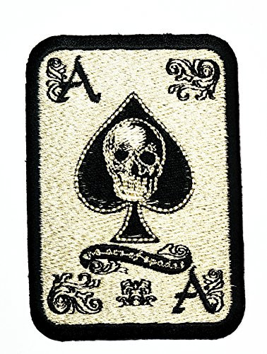 HHO Spade Diamond Card Ace Card Logo Lucky Poker Iron Patch Embroidered DIY Patches Cute Applique Sew Iron on Kids Craft Patch for Bags Jackets Jeans Clothes