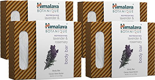 Himalaya Botanique Lavender  Rosemary Handcrafted Bar Soap Freefrom Parabens SLS Phthalates Artificial Colors and Artificial Fragrances 441 oz 125 g 4 PACK