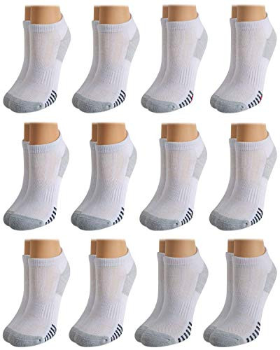 Avia Womens Performance Cushioned Moisture Wicking Low Cut Socks 12 Pack White Shoe Size 410