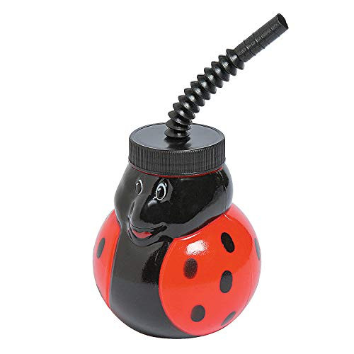 Fun Express  Molded Ladybug Cups for Birthday  Party Supplies  Drinkware  Sipper  Molded Cups  Birthday  12 Pieces
