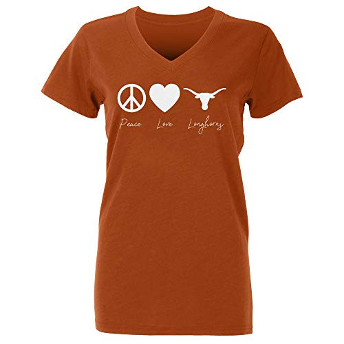 NCAA Texas Longhorns Girls Peace Love Longhorns Tee Texas Orange XL